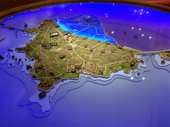 大根島立體地形模型沙盤